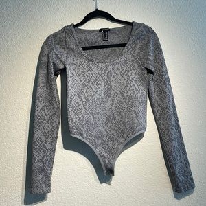 gray bodysuit